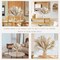 100PCS Natural Dried Pampas Grass Boho Home Decor Bouquet Phragmites Dried Flowers Bouquet for Wedding Floral Arrangements Home Decorations